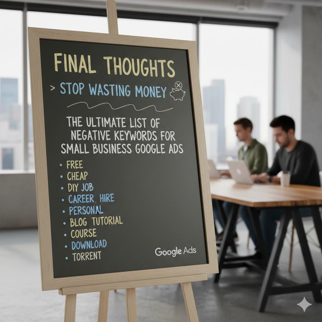 Final Thoughts For small businesses, mastering negative keywords for small business is key